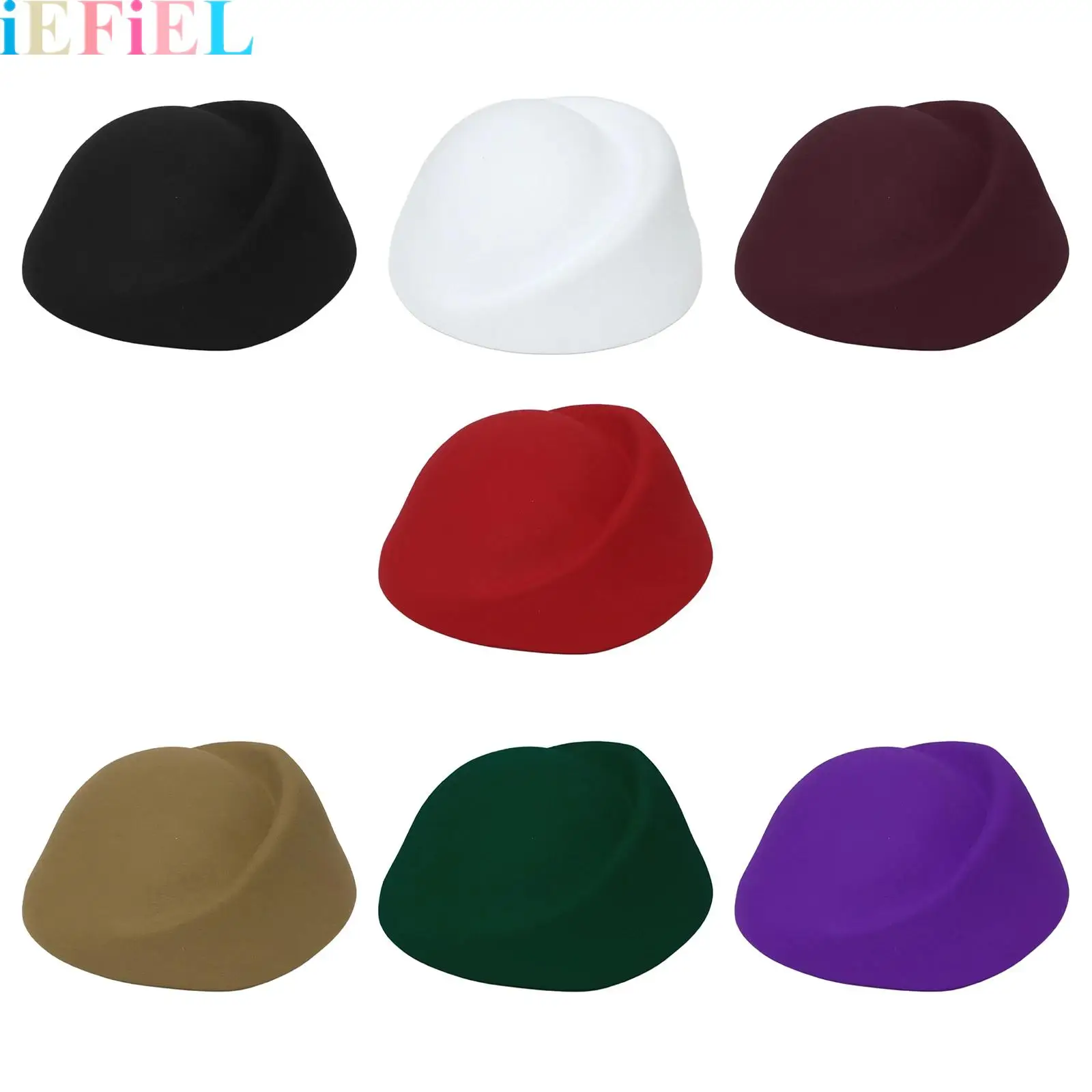 

1Pcs Women Vintage Pillbox Hat Solid Color Millinery Headwear Base for Church Wedding Dinner Parties