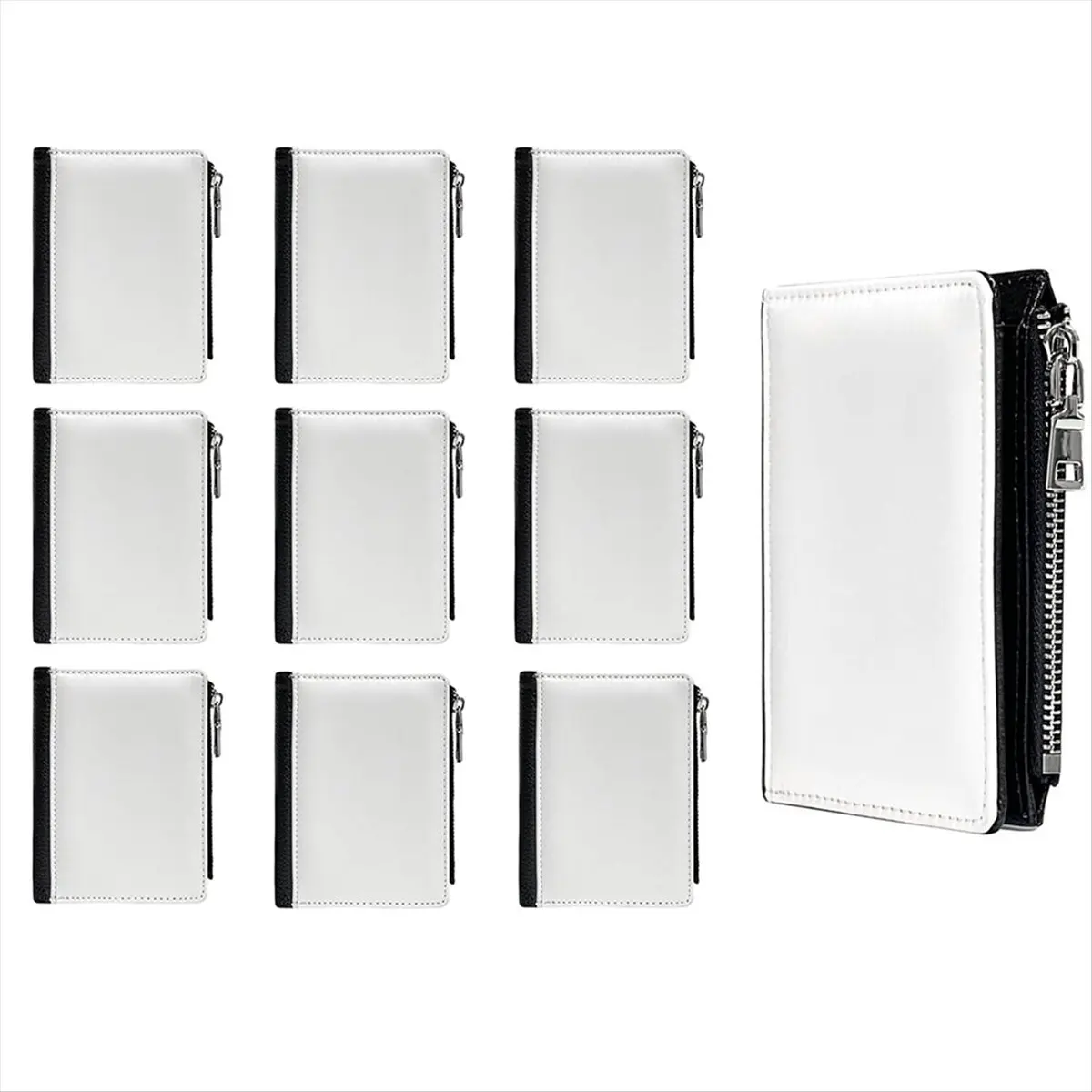 AA77 NEW  10 Pieces Sublimation Wallets Blanks for Men Women Valentines Gifts DIY Heat Transfer Sublimation Wallet