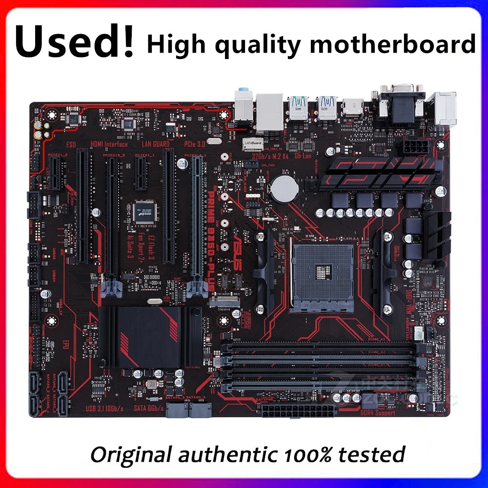 For ASUS PRIME B350-PLUS Motherboard Socket AM4 DDR4  For AMD B350M B350 Original Desktop Mainboard Used Mainboard