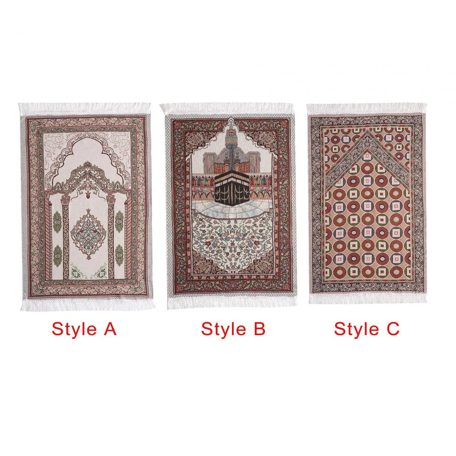 Prayer Rug Thick Tassel Decor 70x108cm/27.6"x42.5" Ramadan Gifts Area Rugs Prayer Mat for Women Men Temple Travel Prayer Room