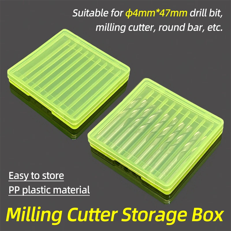 Drill Bit Storage Box Milling Cutter Box Twist Drill Accessories Tool 10-Compartments Drill Case Plastic Empty Organizer Boxes