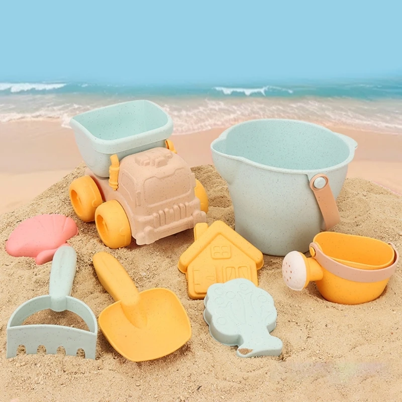 Beach Toy Outdoor Sand Play Castle Toy with Mold Shovel Truck Sandcastles Toy Bathtub Water Play Toy Kids Educational Toy