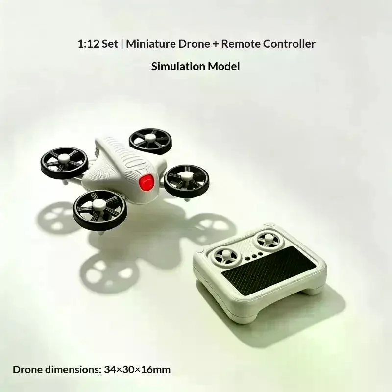 1: 12 Scale Miniature Remote Control Drone Model, Miniature Scene Props, Dollhouse With A Strong Sense Of Technology.