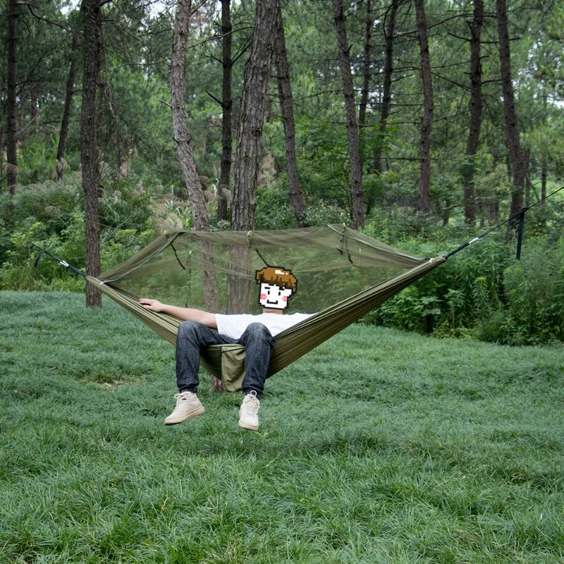 

Outdoor Double with Mosquito Net, Hammock, Adult, Thickened, Anti-mosquito Swing, Anti-rollover Camping, Single Person