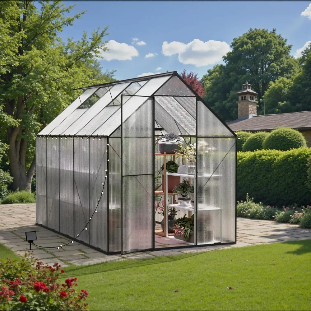 8X10 FT Greenhouse for Outdoor, Green House for Outside, Heavy Duty Polycarbonate Greenhouse, Large.