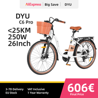 E-Bike DYU C6 Pro 250W Motor 36V15.6AH Removable Battery Electric Bike 26 Inch Tire Fashion Version City Adult Electric Bicycle