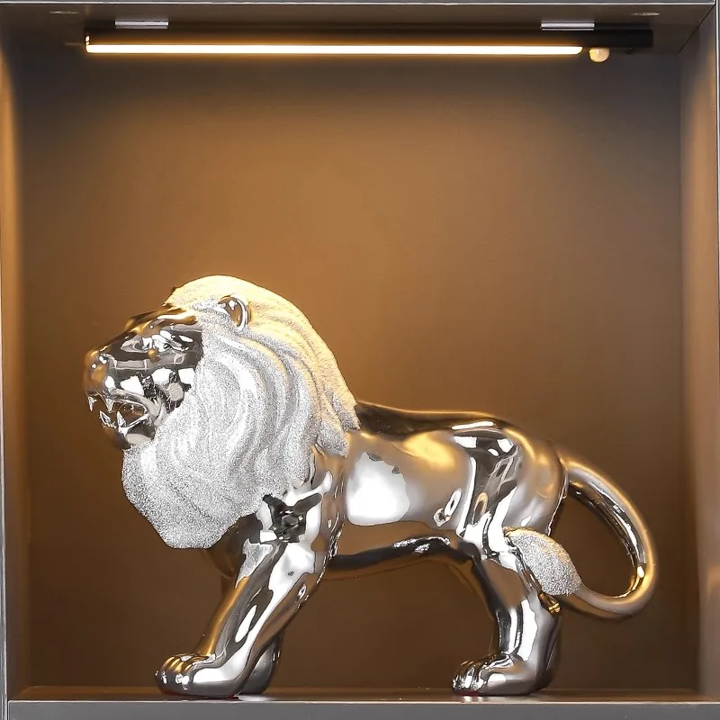 

Oriental Lion Ceramic Ornament Light Luxury High end Household Hall Wine Cabinet Interior Decoration Office Desk Decoration