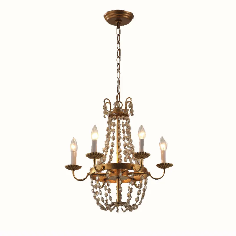 6 Heads American Retro Crystal Chandelier French Creative Designer Restaurant Lights Bedroom Room Pendant Lights Lighting Fixtur image 5