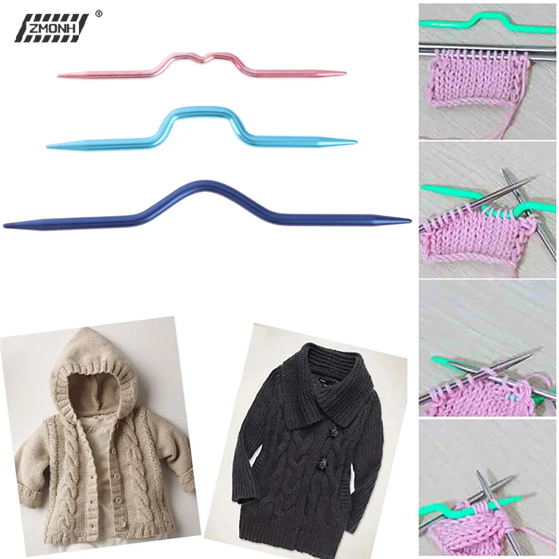 Kith Sweater Knit - [H] 3 stks/partij Gebogen Haaknaalden Aluminium