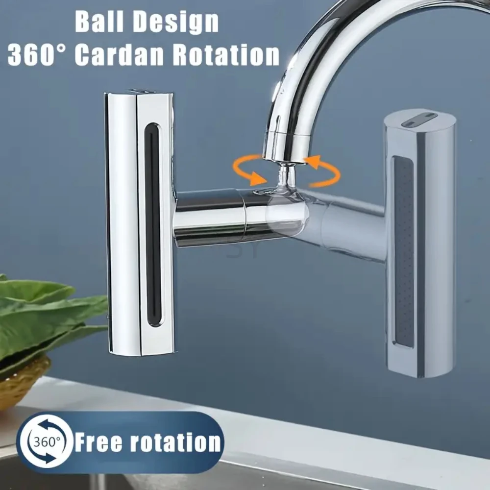 أربعة وظائف صنبور تحويل دش المطبخ العالمي المتوسع المطر Splashproof شلال الفوار منفذ المياه محول فوهة