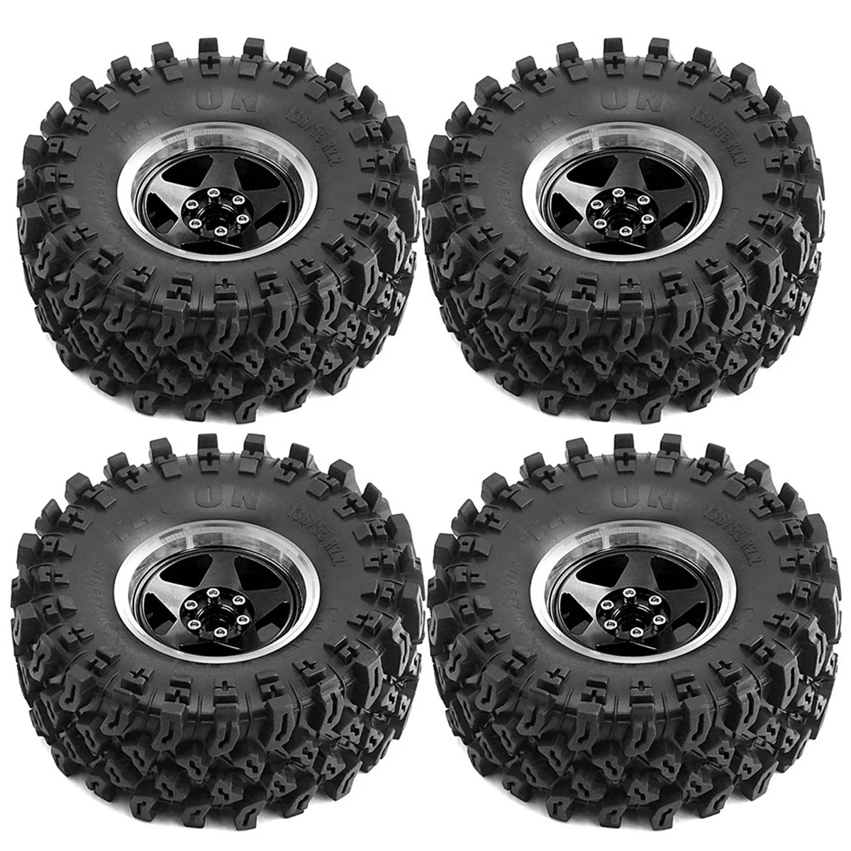 

NEW 4pcs 136mm Metal 2.2Inch Beadlock Wheel Rim Tire Set for 1/10 RC Crawler Car Axial SCX10 Wraith RR10 Capra TRX4 YK4082