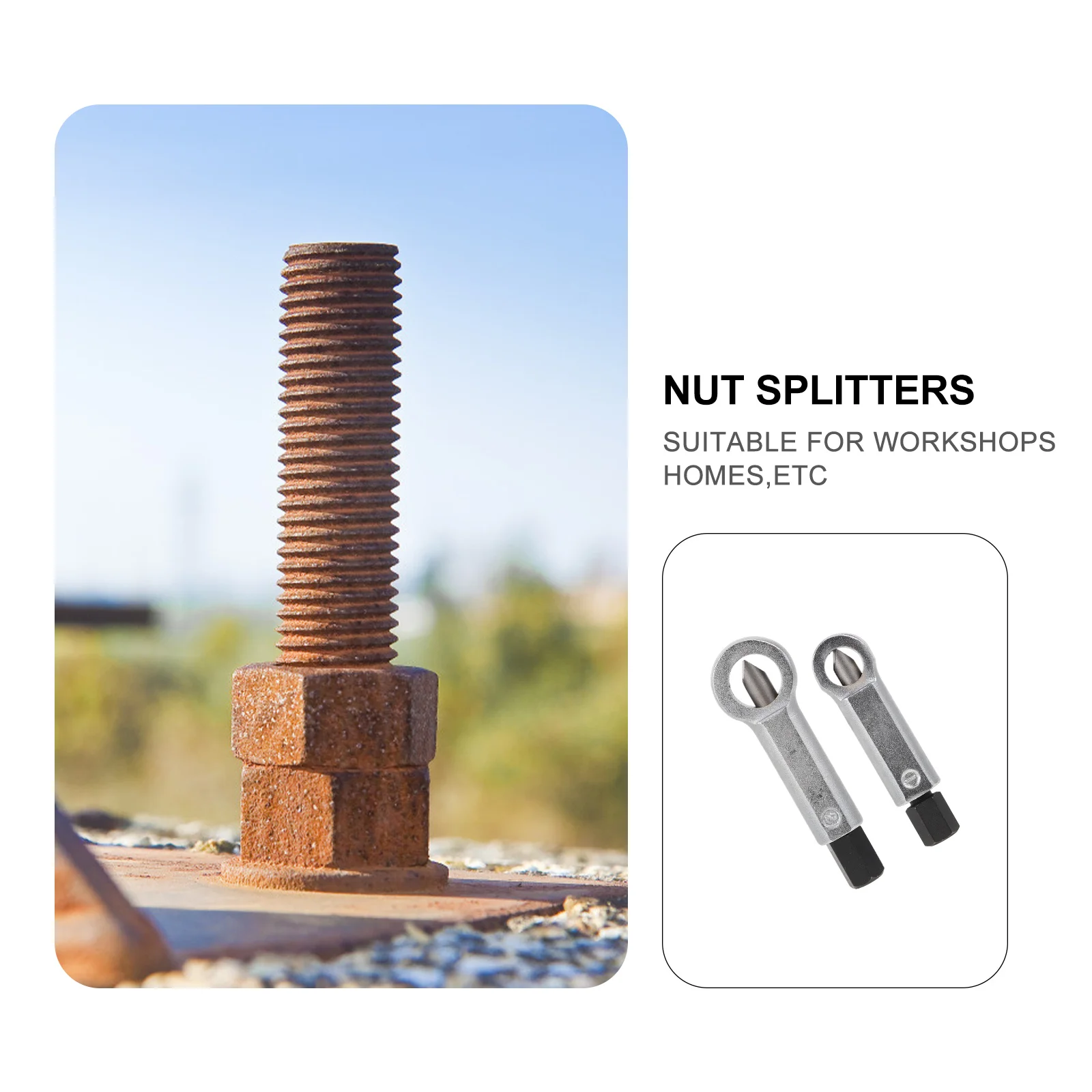 

2Pcs Nut Splitters Chrome Vanadium Steel Heavy Duty Mirror Polished Tool for Safe Removal of Corroded Or Damaged Nuts Nut