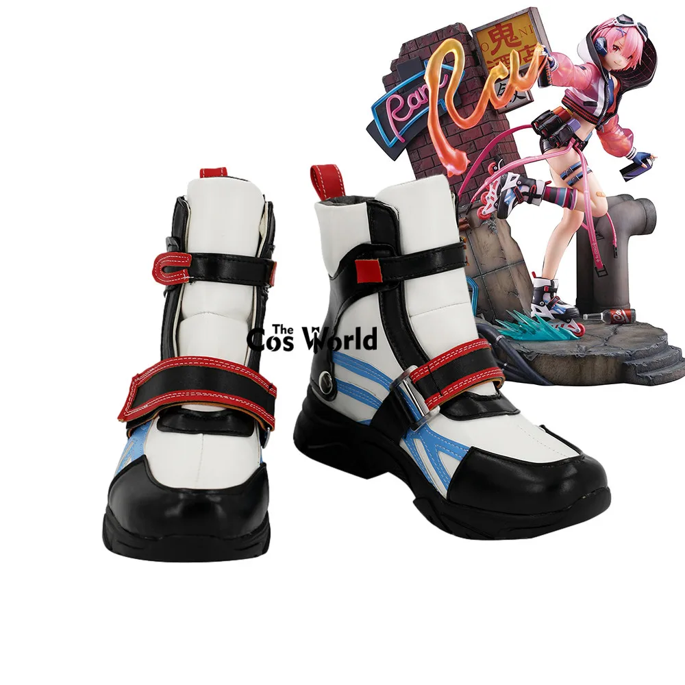 Re Zero Kara Hajimeru Isekai Seikatsu Neon City Ramu Anime Customize Cosplay Shoes Boots