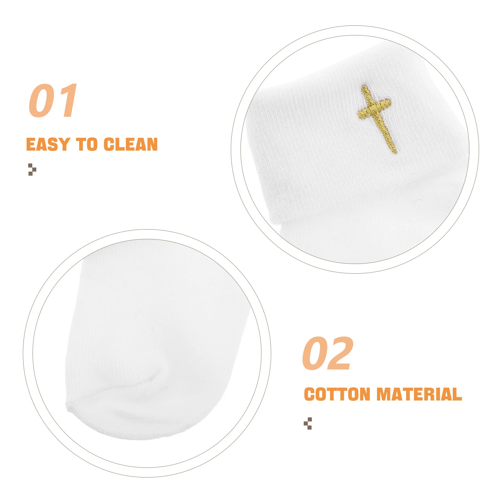 1 paire de chaussettes blanches pour bébé, confortables, manchette tournante en coton pour nourrissons de 0 à 1 ans, chaussettes de baptême antidérapantes