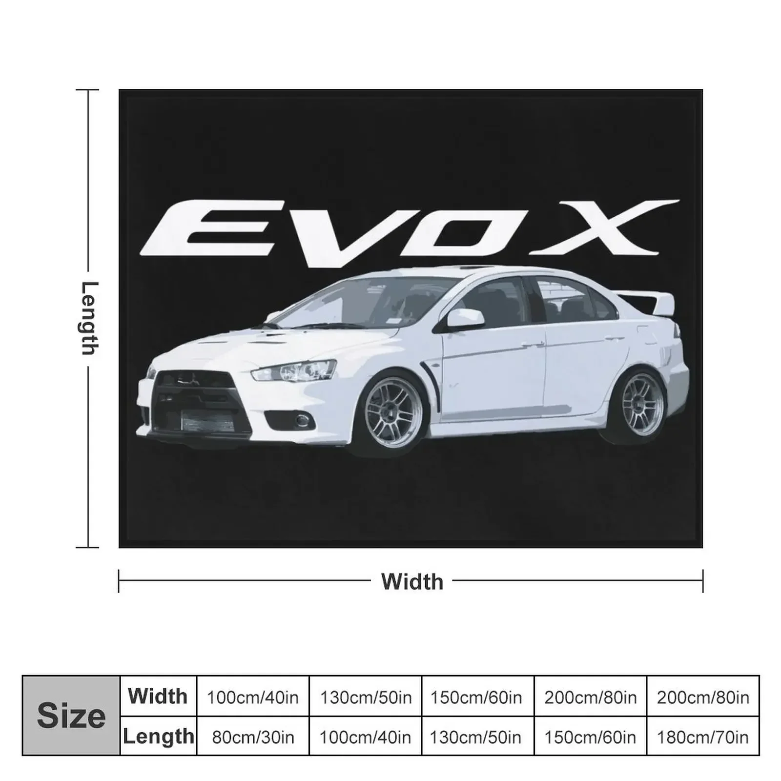 Evo X Wicked White RPF1 Throw Blanket Sofas Giant Sofa Personalized Gift Blankets