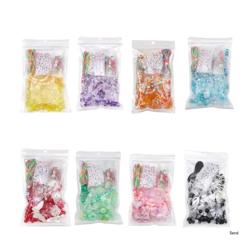 Colorful Beaded Phone Chain Making Material Soft Ceramic Acrylic Beads Set for DIY Charm Necklace Bracelet Keychain