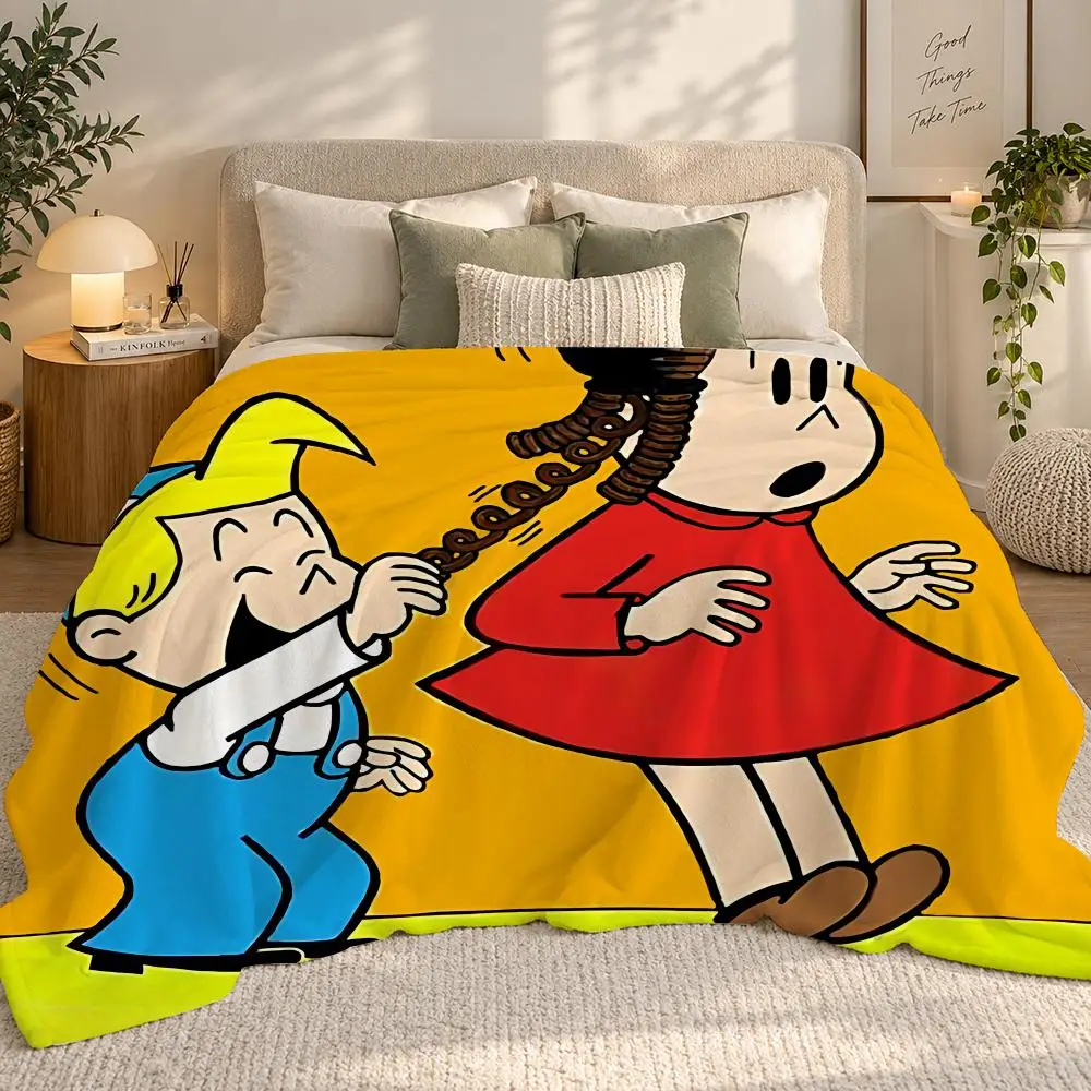 Anime The Little Lulu Show Throw 240g flannel blanket, suitable for sofas, beds, offices, exquisite gift blankets
