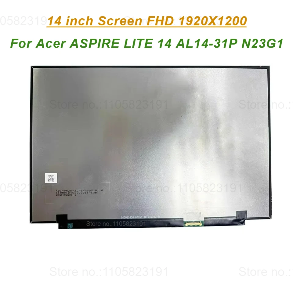 14 Inch LCD Screen For Acer ASPIRE LITE 14 AL14-31P N23G1 Laptop LED Replacement Display Panel matrix 1920X1200 FHD+ 30 Pins New