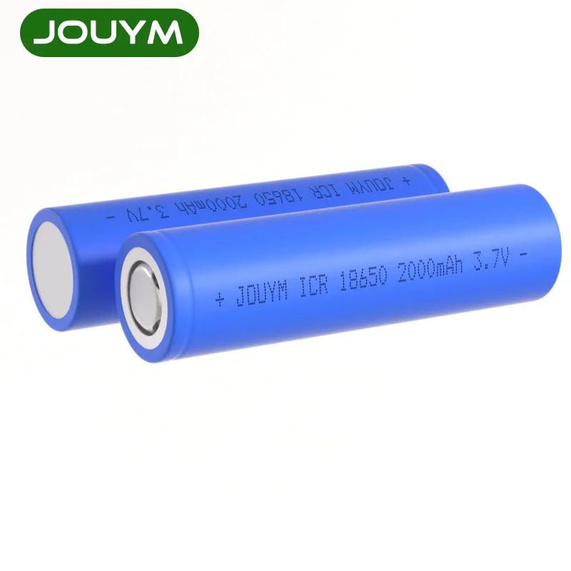 JOUYM 18650 Battery 100% New Original ICR18650 3.7v 2000mAh Lithium Rechargeable batteries