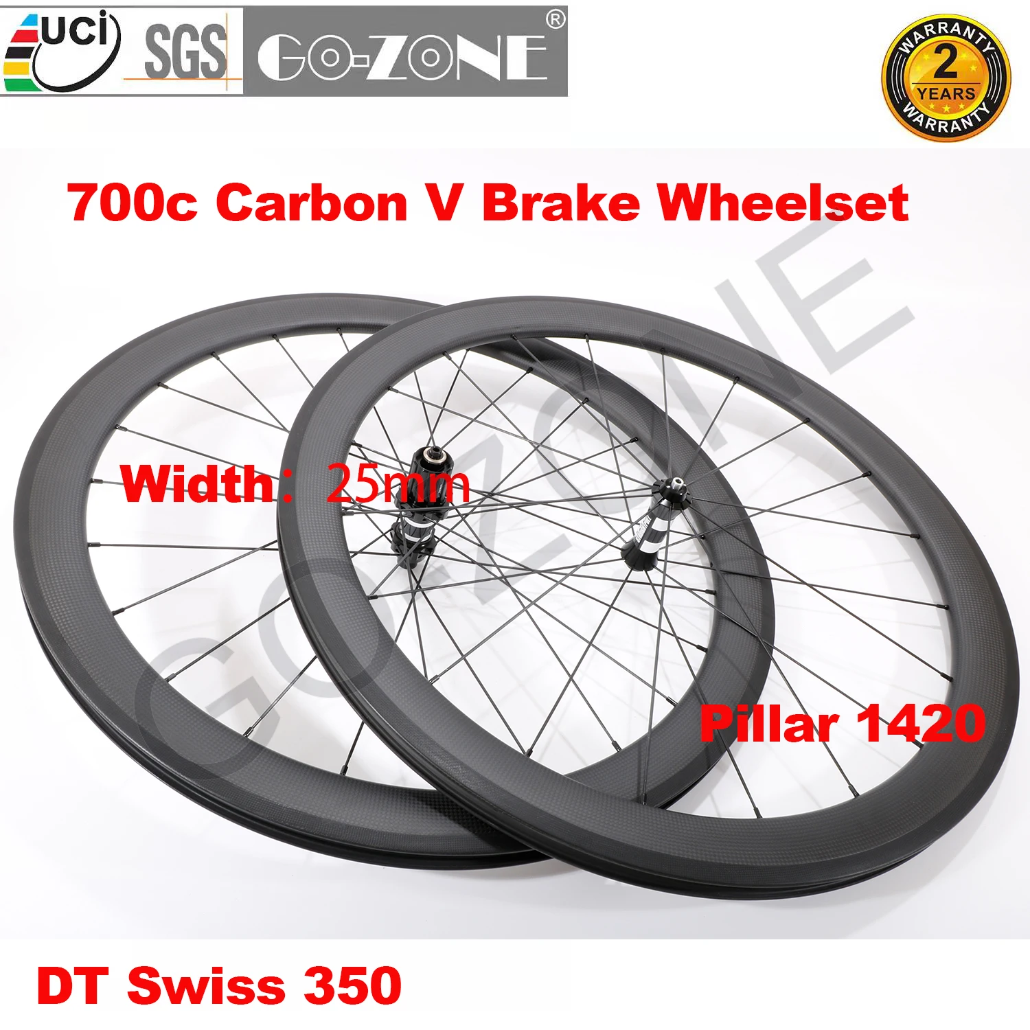 

700c Carbon Wheelset Light Clincher TubelessTubular Rim Brake DT 350 Pillar 1420 Multiple Specification Carbon Road Wheels