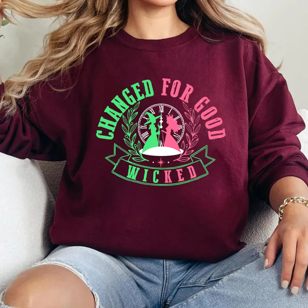 سترة شريرة تم تغييرها من أجل قميص ساحرة باللون الوردي والأخضر سترة موسيقية جديدة للجنسين بلوزات سحرية كلاسيكية