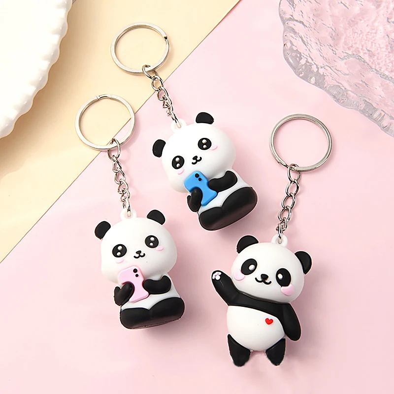 2023 nuove novità Lovely Cartoon Panda portachiavi ciondolo amanti borsa per auto portachiavi catena gioielli di moda regalo di san valentino