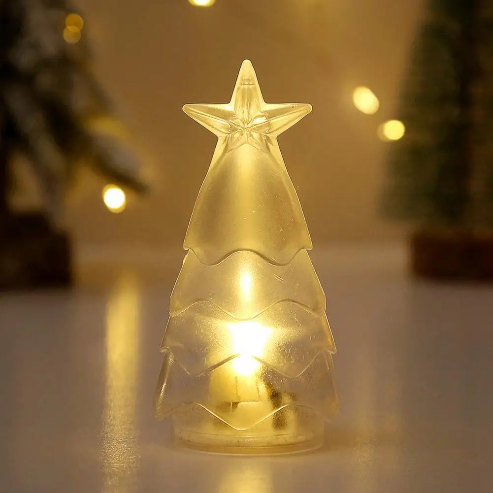 

Christmas Tree Candle Light Party Decoration Lights Set Holiday Mood with 4 Festive Christmas Tree Shaped Flameless for Weddings