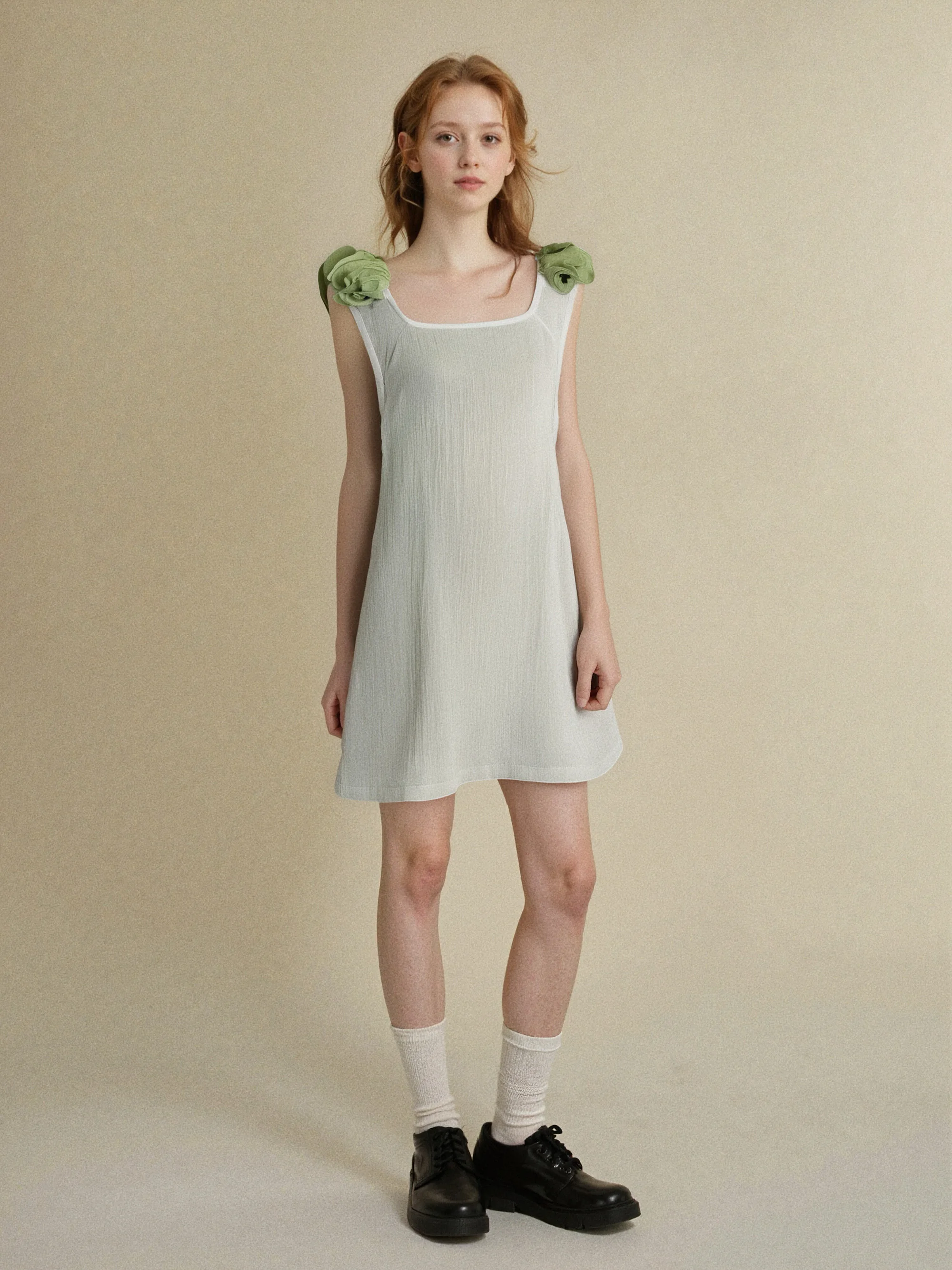 

LASS LIZ Original Design Summer New Fre Looking Svel Loose Vest White Dr Young Girl Feel High Waist A-Line Skirt