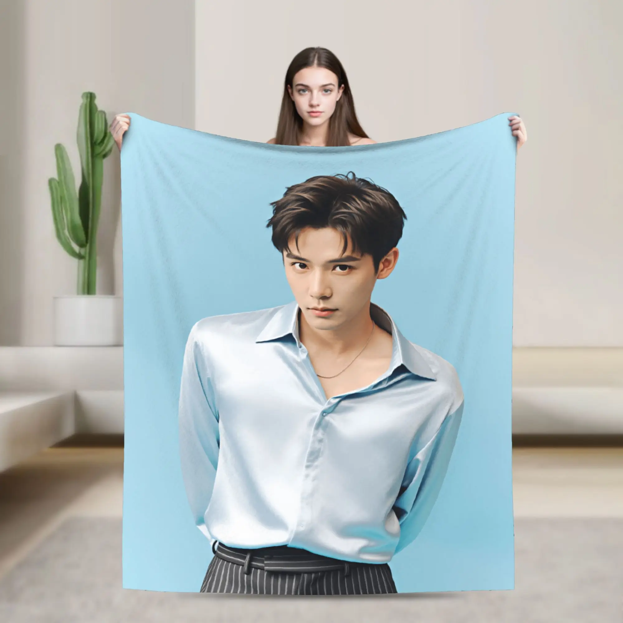 Wang Anyu Actor Blanket Quality Soft  Bedding Throws Autumn Travel Office Living Room Novelty Bedspread
