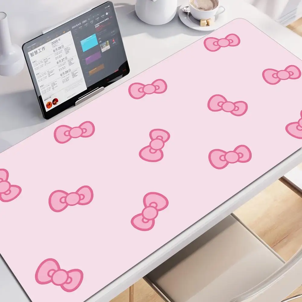 

Pink Bow Cartoon Mousepad PC Gamer Cute Large Desk Mat Office Laptop Gaming Cabinet Mouse Pad Kawaii Keyboard Rug For Girl Gift
