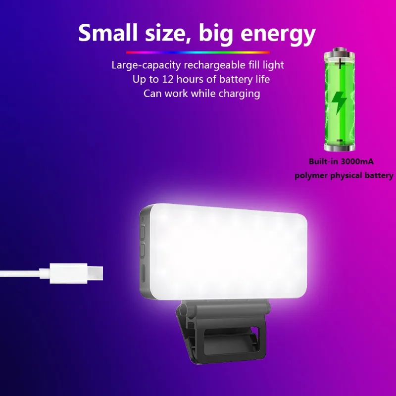 Lampu LED isi ulang khusus untuk selfie, siaran langsung, dan cahaya ambient portabel
