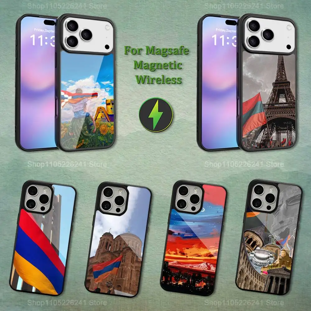 

Armenia Art Cool Flag Phone For iPhone 17,14,11,15,16,13,12,Pro,Max,For Magsafe,Plus,Mini, Magnetic Wireless Charging Case