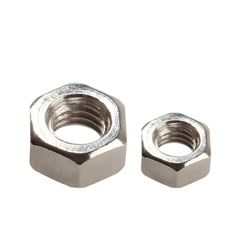 30~50pcs M2 M2.5 M3 M4 M5 M6 M8 Carbon Steel Nickel Plated Hex Nylon Insert Lock Nut Self-locking Locknut