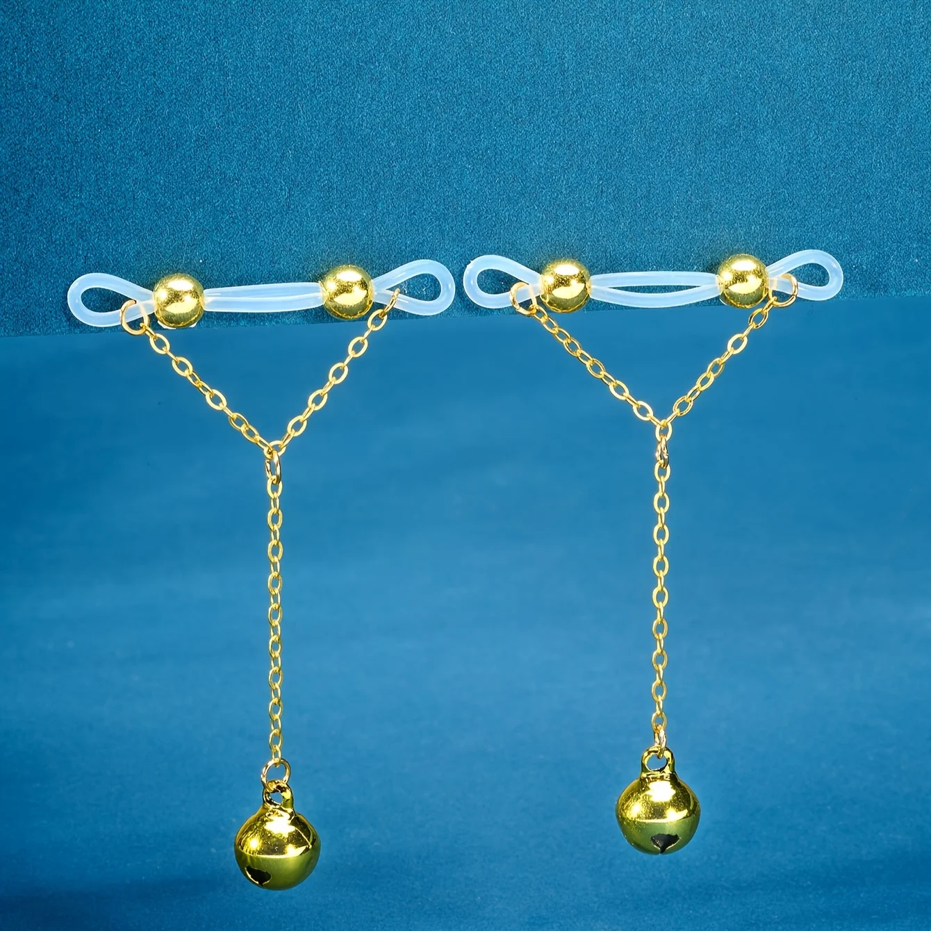 1 Pair Adjustable Fake Nipple Rings - No-Pierce Acrylic Nipple Rings with Sparkling Accents | Perfect for Parties