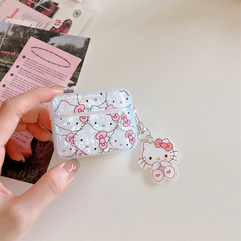 Earphone Case for AirPods Pro 2rd Cute Cartoon Anime Role Kawaii Hello Kitty Headphone Case for AirPods 1 2 3 Protect Cover