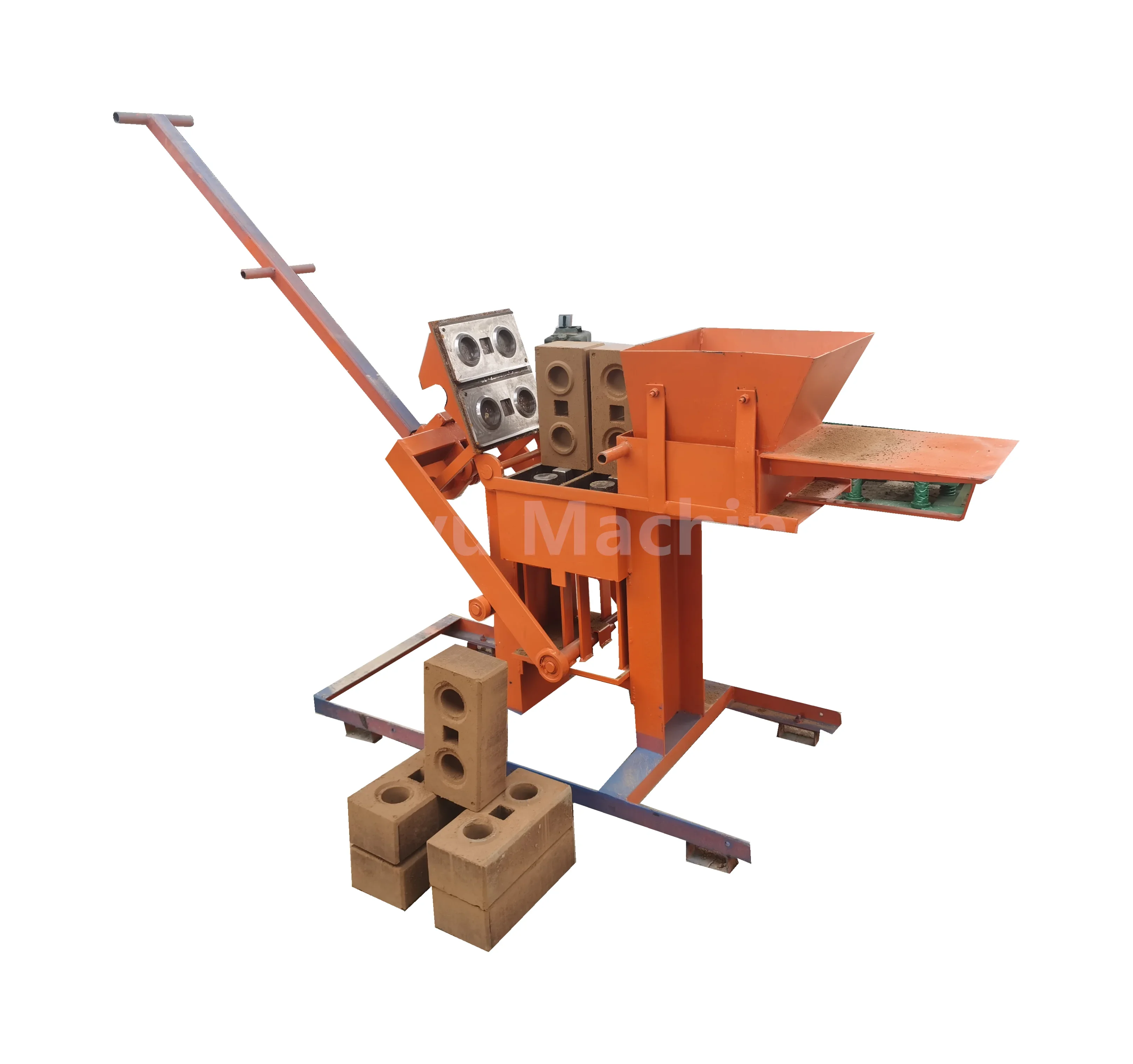 

Hydraulic clay brick machine with standard and stone powder, clay pressing machine, soil hollow making machine