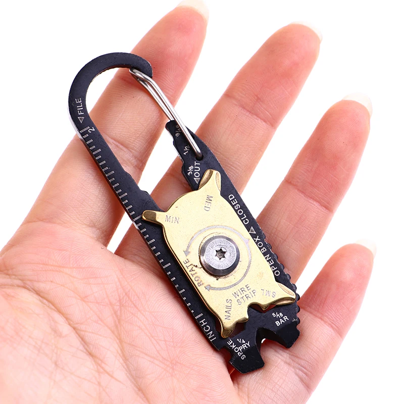 20In1 Pocket Outdoor Screwdriver Multi Keyring Portable Gear Multipurpose Fixr Multifunction Carabiner Tool Camping Key Chain