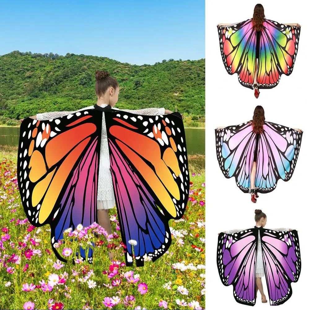 Sparkling Fairy Wings Whimsical Dressing Up Accessory Soft Silky Wings Shawl Cape for Women Girls Fairy Nymph Pixie Cosplay