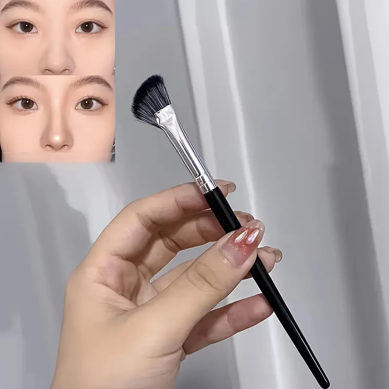 4-częściowy zestaw pędzli do konturowania nosa, pędzla do rozświetlania i pędzla do eyelinera, pędzel do konturowania z fazowym ostrzem