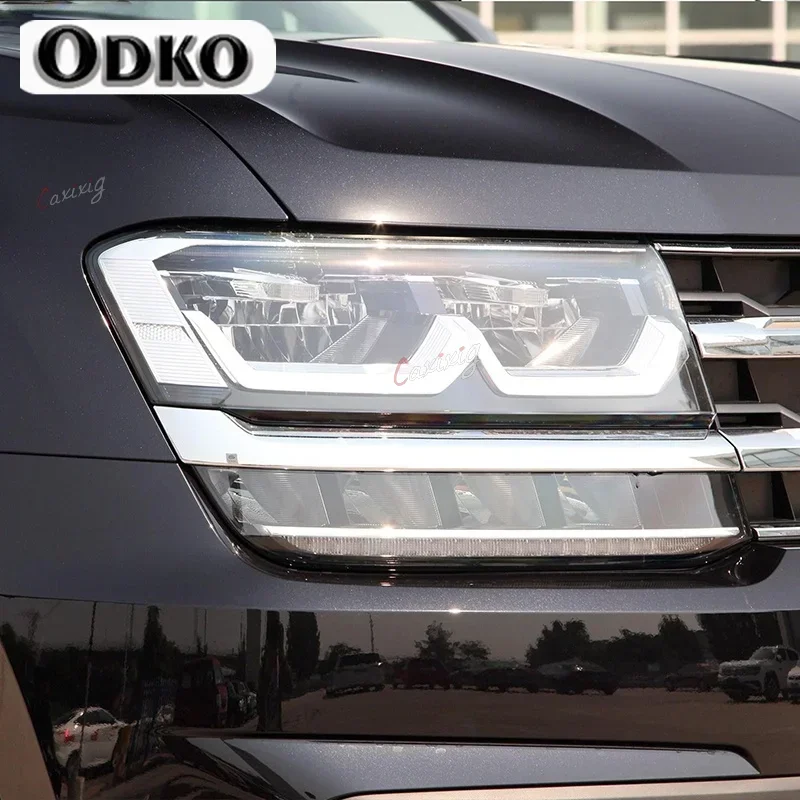 Car Headlight Protective Film Headlamp Transparent Black TPU Sticker For Volkswagen VW Atlas Teramont 2017 2018 2019 Accessories