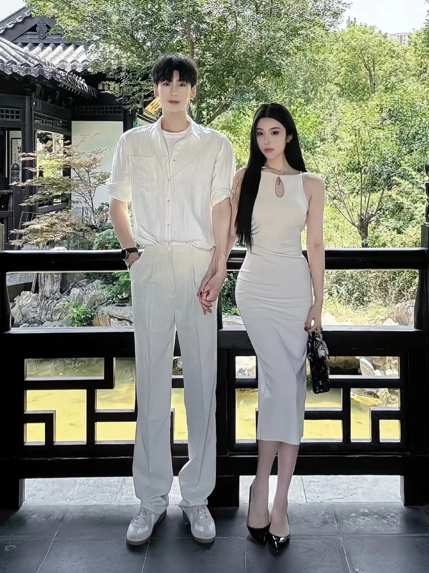 

Cleanfit White Ice Silk Men's Summer Thin Straight High Waist Suit Pants Premium Drapey Knife Casual Trousers