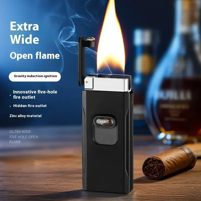 Gas-electric Cool Wide Fire High Tech Shake Ignition Lighters Popular USB Charging Windproof Inflatable Cigarette Lighters Gifts