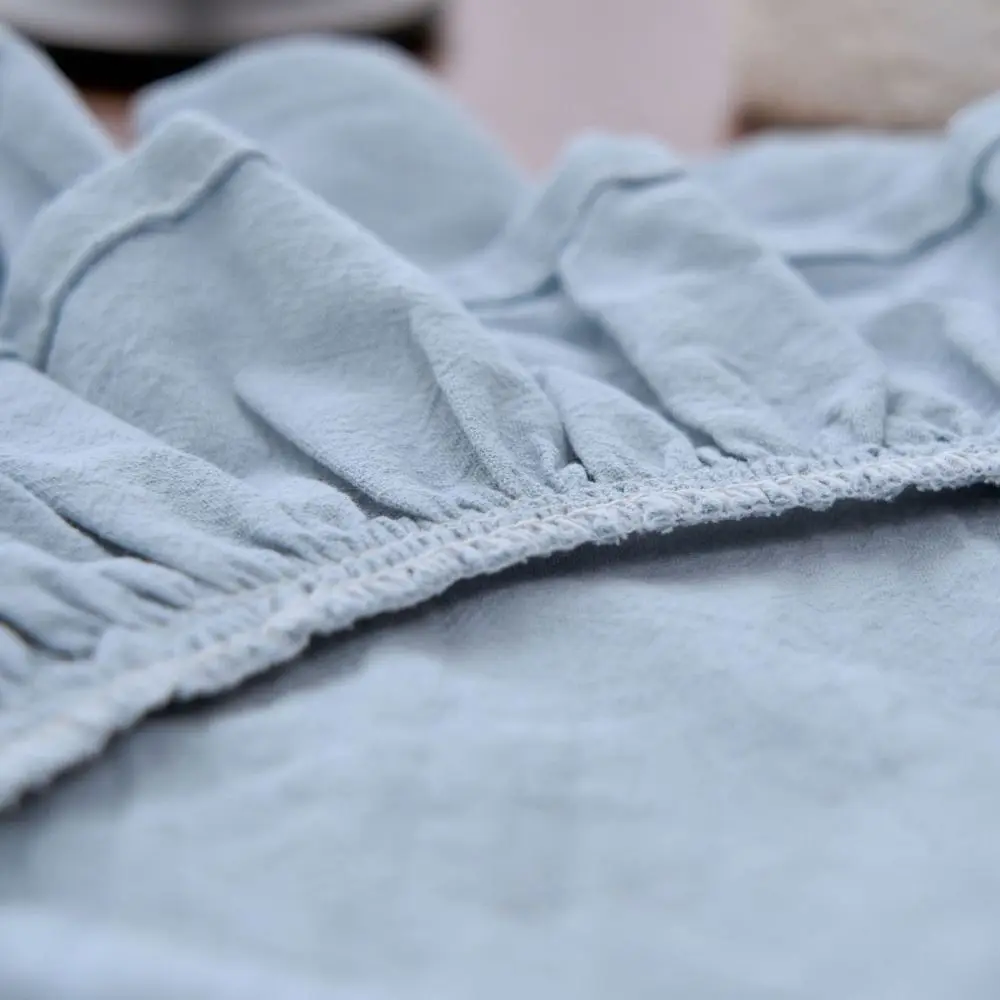 Soft Solid Color Ruffled Placemats Round Cotton Cloth Napkins Table Mat for Wedding Decoration Table Decor