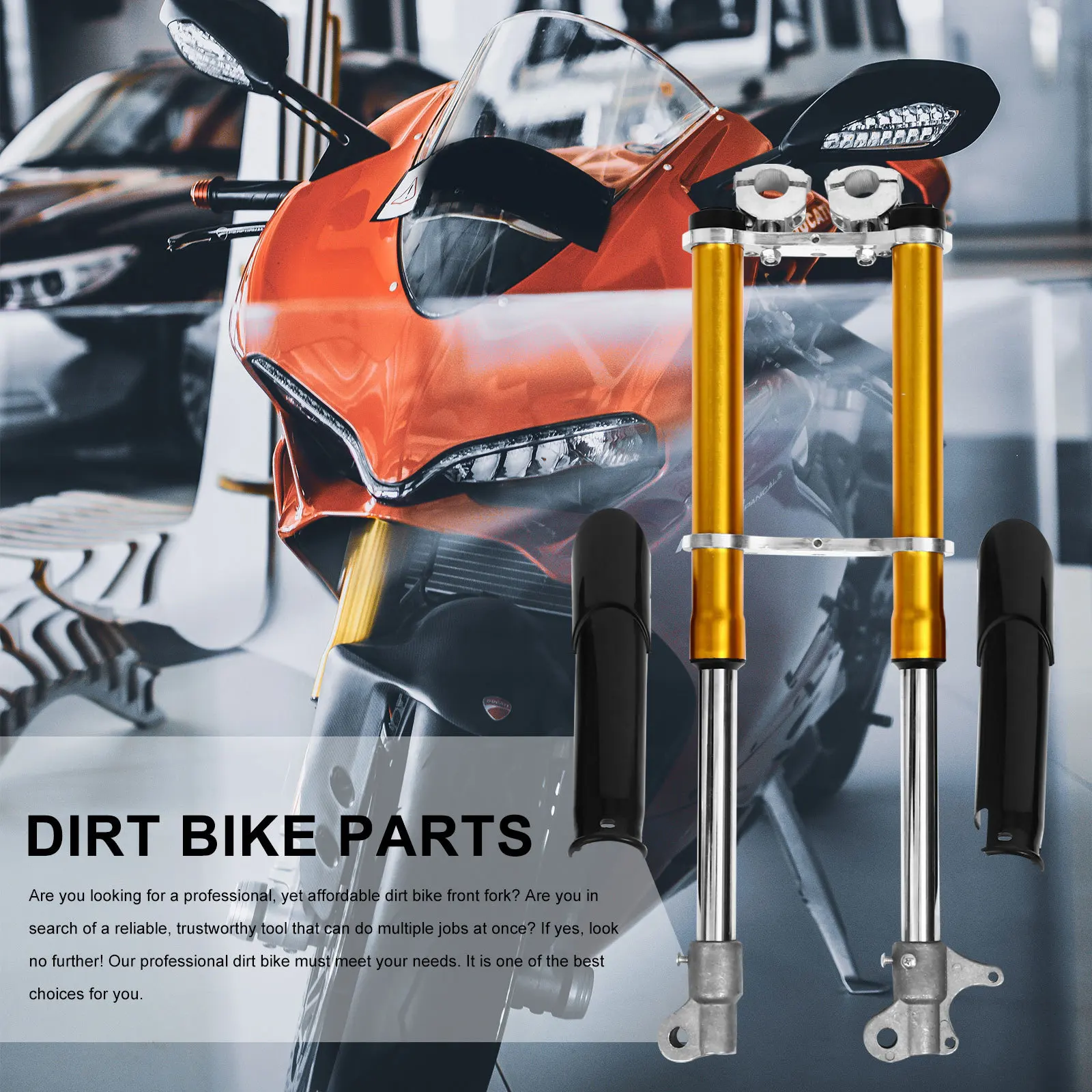 

Professional Dirt Bike Front Fork Suspension Shock-Absorption Front Dirt Bike Shocks Replacement Fork Accessories Supplies