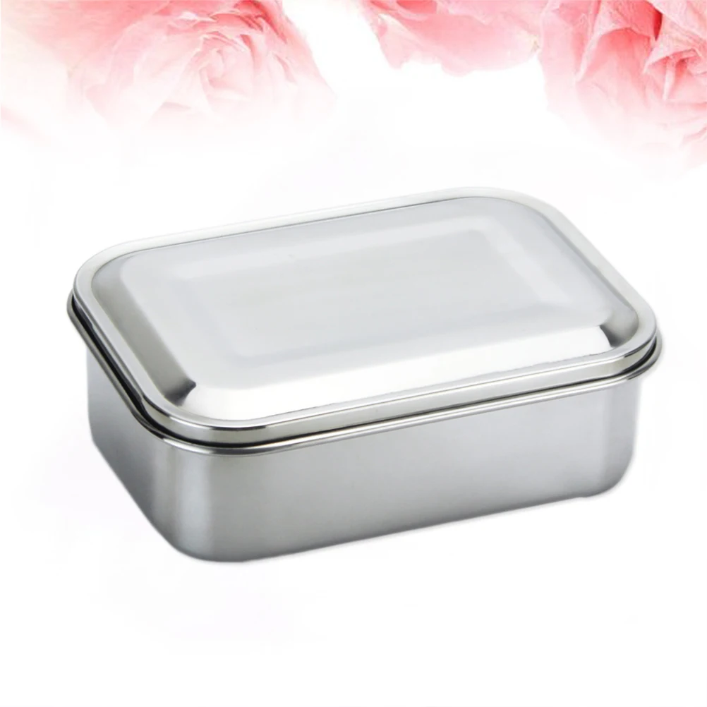 

800ML 304 Stainless Steel Square Lunch Box Food Container School Outdoor Camping Lunch Box