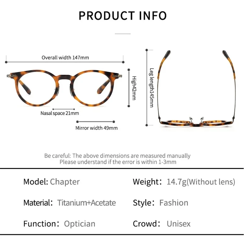 Japan BJ Style High Quality Titanium Glasses Frame Oval Shape Retro Design Eyeglasses Men Women Adults Prescription Lenses