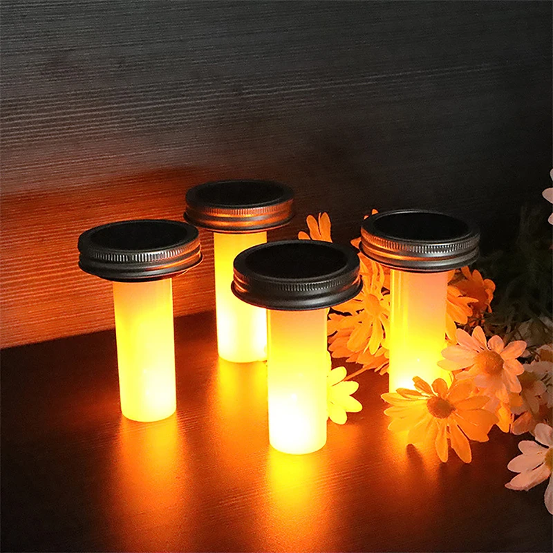 1Pc Solar LED Lit Light Torch Flame Warm LED simulazione Fire Candle Lights lampada solare per bottiglie Christmas Garden Street Decor