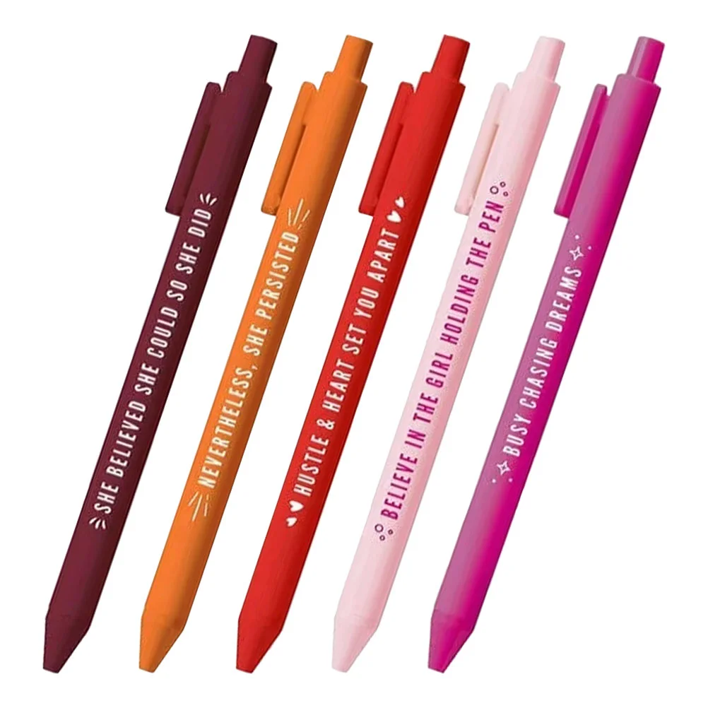 

5 Pcs Gel Pen Pens for Work Funny Adults Novelty Writing Cool Women Motivational Plastic Teachers Words Girls Journal