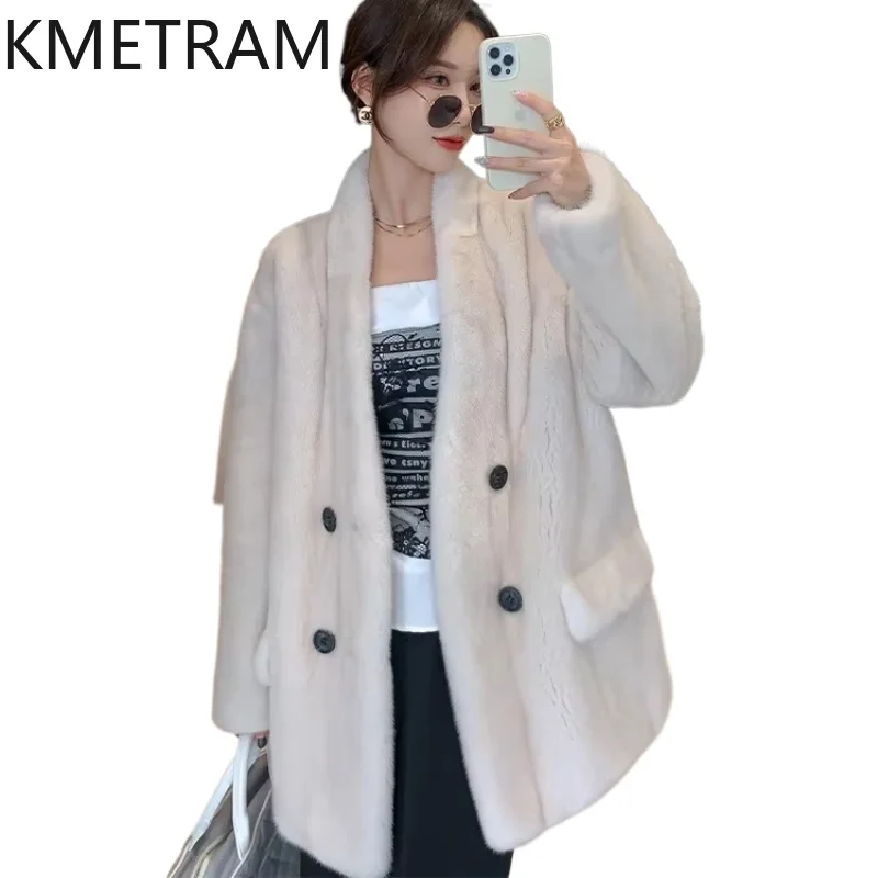 Natural Mink Fur Jacket Womans Clothing Mid Length Fur Coat Women High Quality Jackets for Winter New in Coats шуба женская 2024