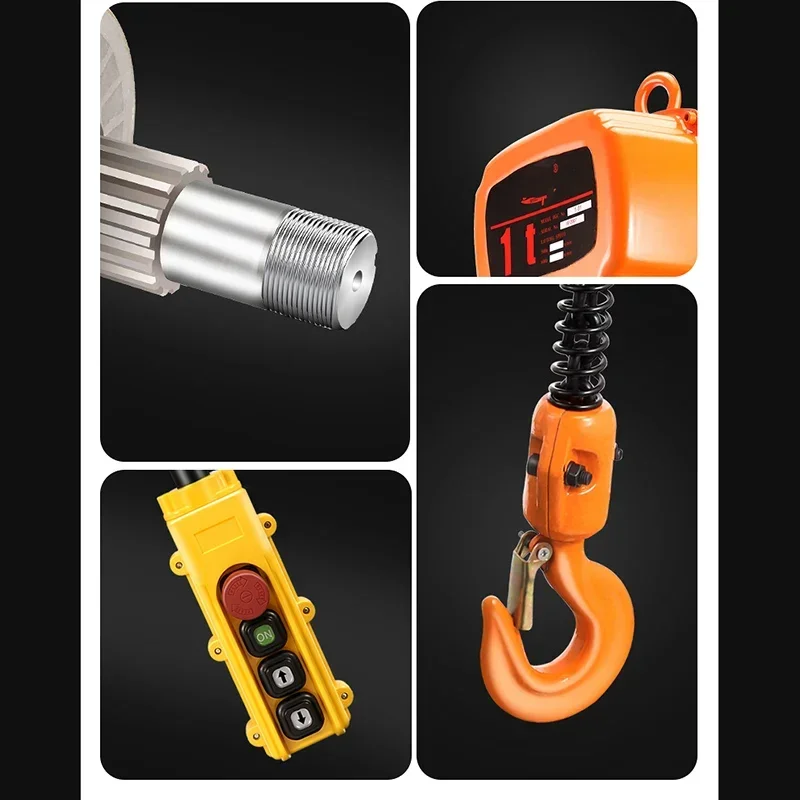 Polipasto de cadena eléctrico portátil, grúa fija de cadena única, Industrial, 220V/1100W/1500W